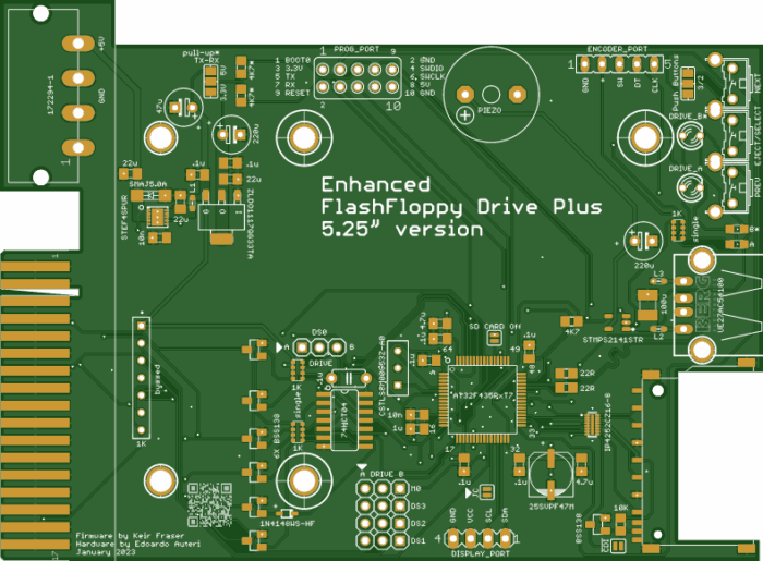 Печатная плата Flash Floppy Drive Plus 5.25"  #901 (зелёная маска)