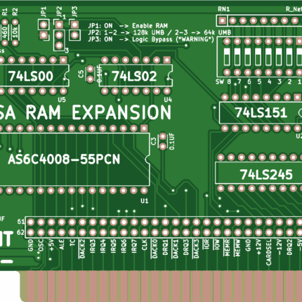 Печатная плата 8-bit ISA RAM UMB #702(1355)(зелёная маска)