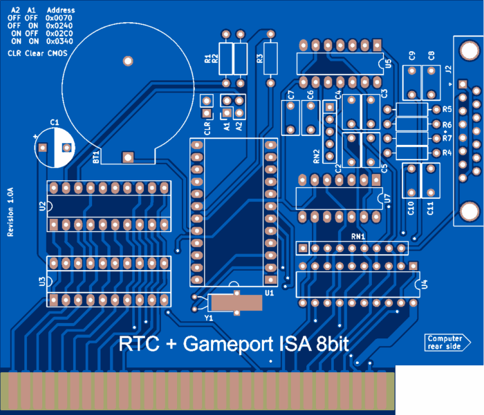 Печатная плата RTC_JOYSTICK #653(1356) (синяя маска)