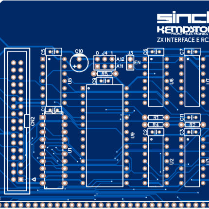 Печатная плата ZX-Interface-E RC2014 Card #617(1358) (синяя маска)