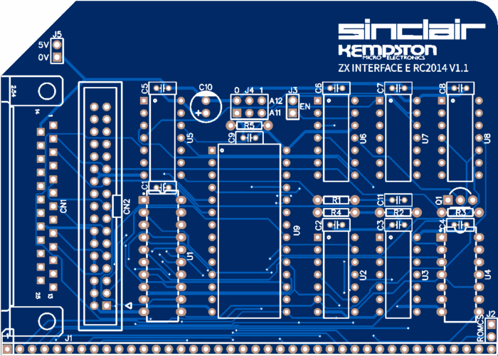 Печатная плата ZX-Interface-E RC2014 Card #617(1358) (синяя маска)