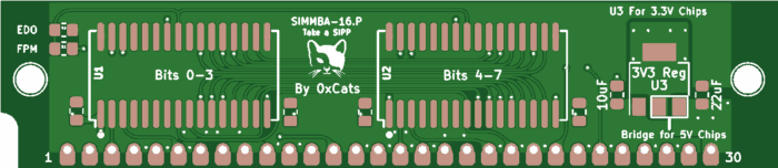 Печатная плата SIMM 16mb ENIG #299(1377) (зелёная маска)