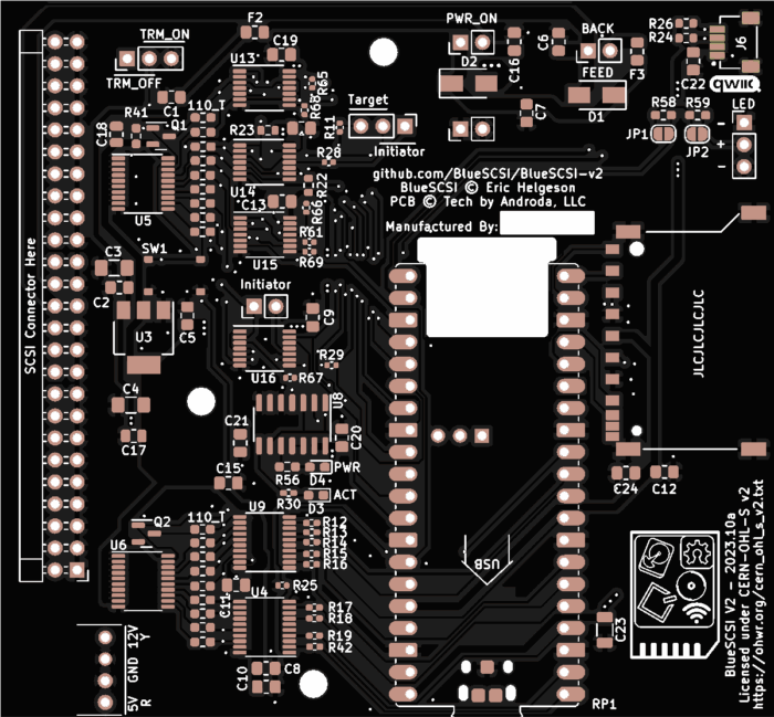 Печатная BlueSCSI desktop 50pin v2 #228(1397) (черная маска)