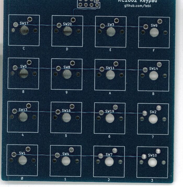 Печатная плата RC1802 keypad #28