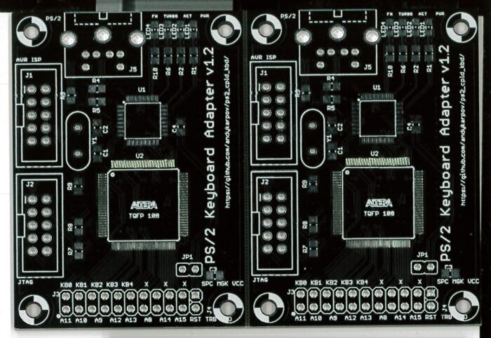 Печатная плата PS/2 AVR CPLD keyboard adapter  #1279 (зелёная маска)