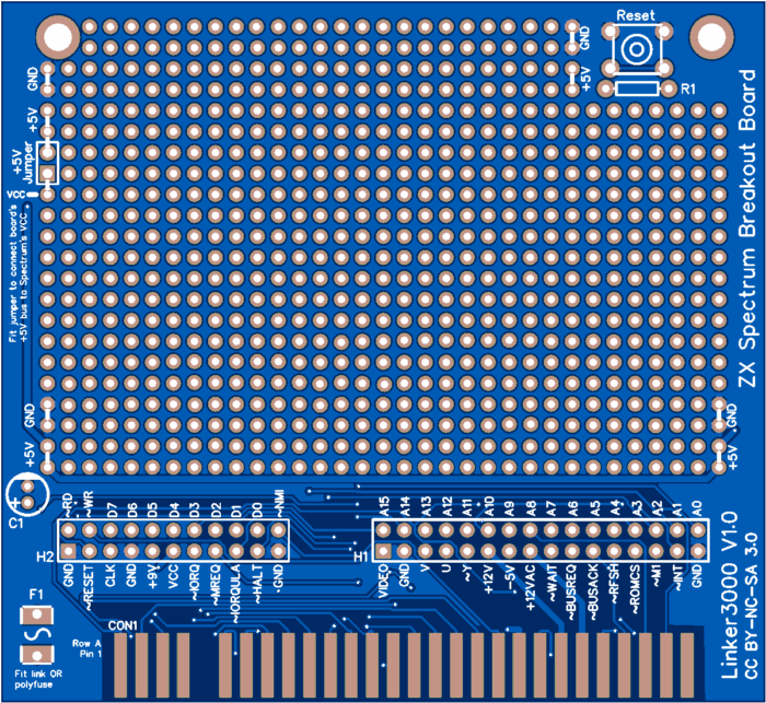 Печатная плата ZX-Spectrum-Breakout-Board #583(1349) (синяя маска)