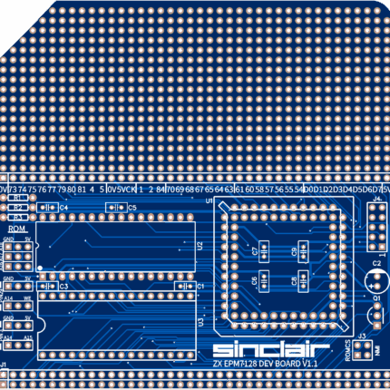 Печатная плата ZX-Interface-1-Development-Board RC2014 Card #657(1354) (синяя маска)