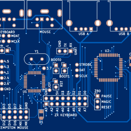 Печатная плата HIDman ZX #1328(синяя маска)