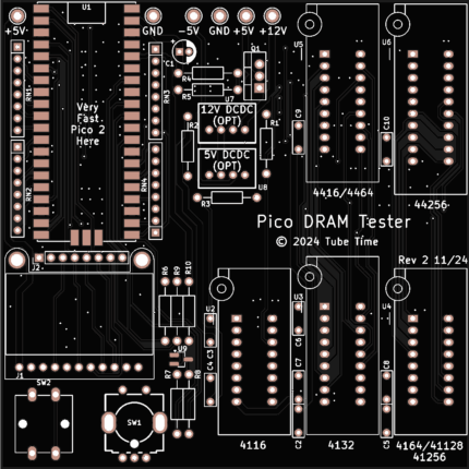 Печатная плата PicoDRAM tester ver2 #1324(синяя маска)