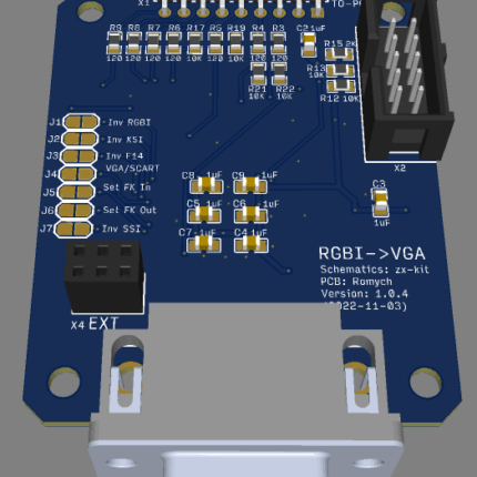 Печатная плата RGB2VGA v2.0.2  #1276 (синяя маска)