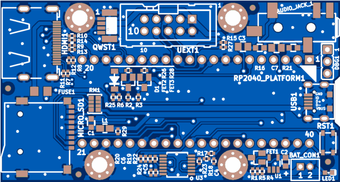 Печатная плата RP2040-PICO-PC #642(1341) (синяя маска)