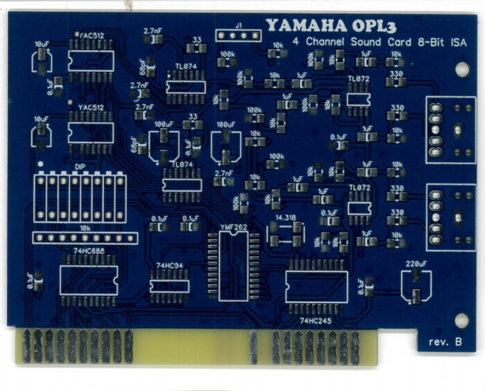 Печатная плата Yamaha OPL3 soundcard #52(1343)(зелёная маска)
