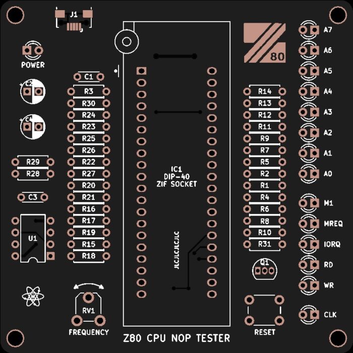 Печатная плата тестера Z80  # 982(черная маска)