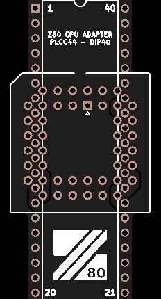 Печатная плата переходника PLCC-DIP Z80  #980 (черная маска)
