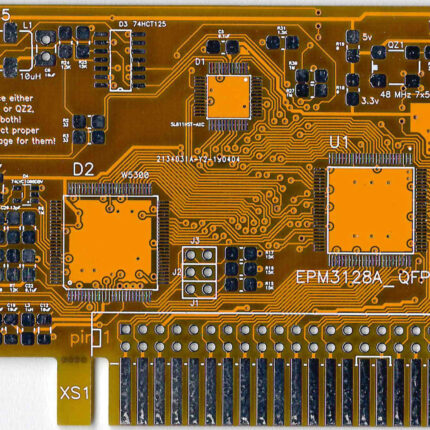 Печатная плата  Ethernet и USB host контроллер ZXNETUSB для ZXBUS #146(красная маска)