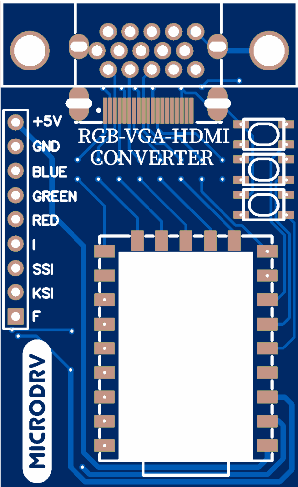 Печатная плата RGB_VGA_HDMI Converter #703(1360) (черная маска)