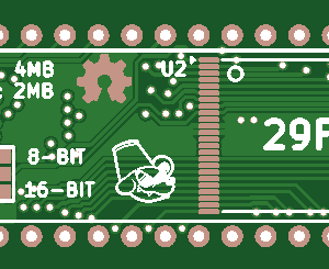 Печатная плата адаптера 29F160 → UV EPROM #1404 (зелёная маска)