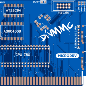 Печатная плата DivMMC для ZX Spectrum 512K (2 SD CARD) #1493(синяя маска)