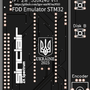 Печатная плата FDD Emulator для ZX Spectrum (на STM32) #1497 (черная маска)