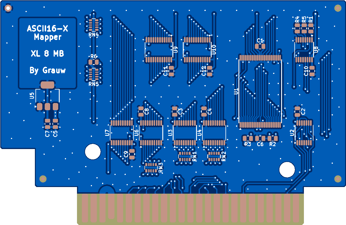 Печатная плата ASCII16‑X Mapper XL 8 MB для MSX #1502(синяя маска)