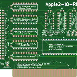 Печатная плата Apple2‑IO‑RPi v7 #1504(зелёная маска)