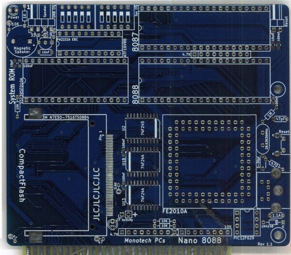 Печатная плата Nano 8088 #72 ENIG (черная маска)