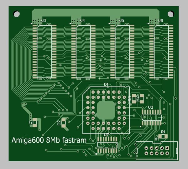 Печатная плата Amiga 8mb RAM #134