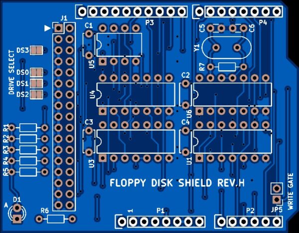 Печатная плата Floppy Disk Shield rev.H #886(синяя маска)
