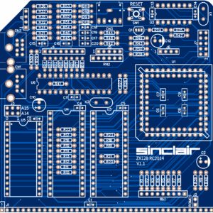 Печатная плата ZX128 — ZX Spectrum 128 RC2014 Card #680(1350) (синяя маска)