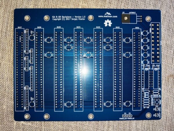 Печатная плата ISA 8-bit Backplane(Sergey Kiselev) #211(синяя маска)