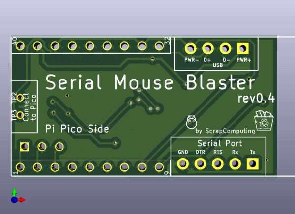 Печатная плата SerialMouseBlaster #951(зелёная маска)