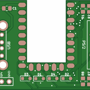 Печатная плата адаптера USB-PS/2 на базе RP2040-Zero 1.03 #715(1320) (зелёная маска)