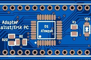 Печатная плата адаптер клавиатуры Специалист #853 (синяя маска)