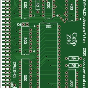 Печатная плата Сябр Z80 #882(зелёная маска)