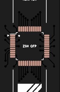 Печатная плата переходника QFP-DIP Z80 #981 (черная маска)