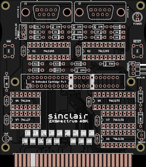 Печатная плата ZX-Interface #838(2 платы)(черная маска)