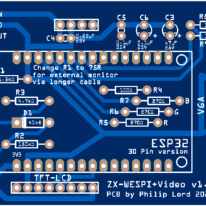 Печатная плата ZX-WESPI #143(1371) (синяя маска)