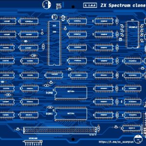 Печатная плата ZX Spectrum 54M-1#854 (синяя маска)