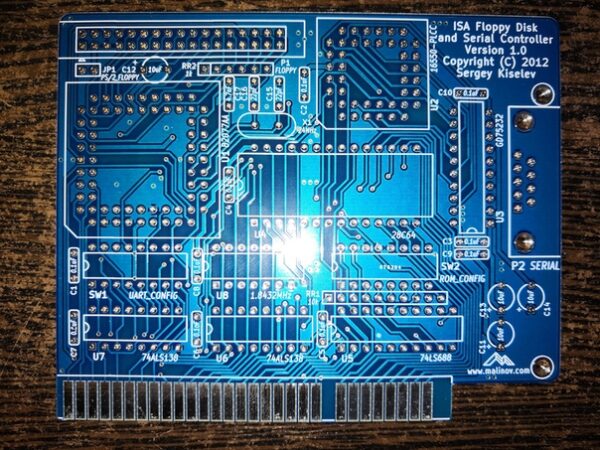 Печатная плата ISA Floppy Disk and Serial Controller #80(зелёная маска) ENIG